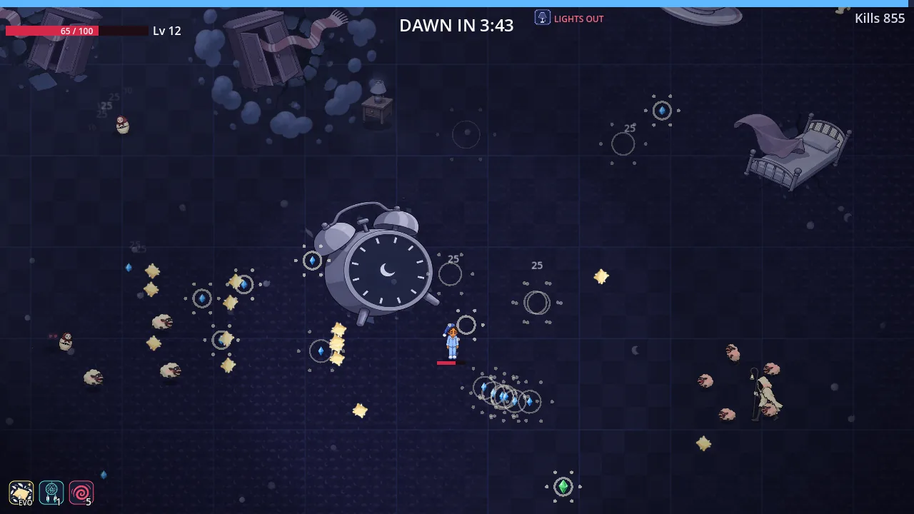 A giant clock and glowing shards in a shifting dream-city